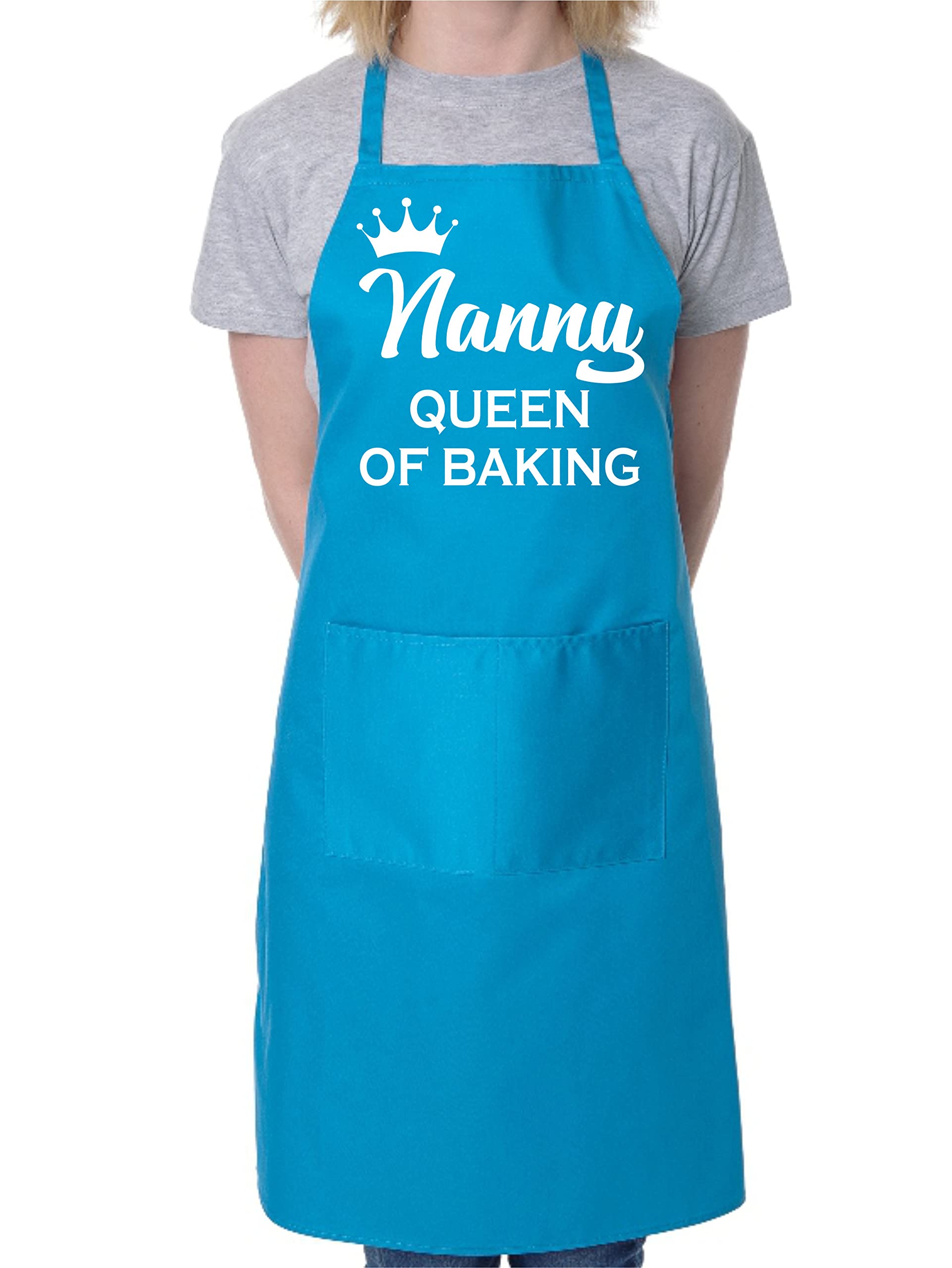 Print4U Nanny Queen of Baking Novelty Bakers Ladies Apron Mothers Day Blue