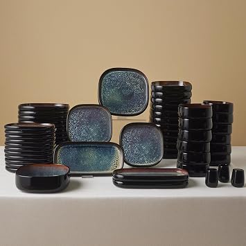 Karaca Earth Collection Galactic Shiny Black 55 Par a 12 Ki ilik Yemek Tak m