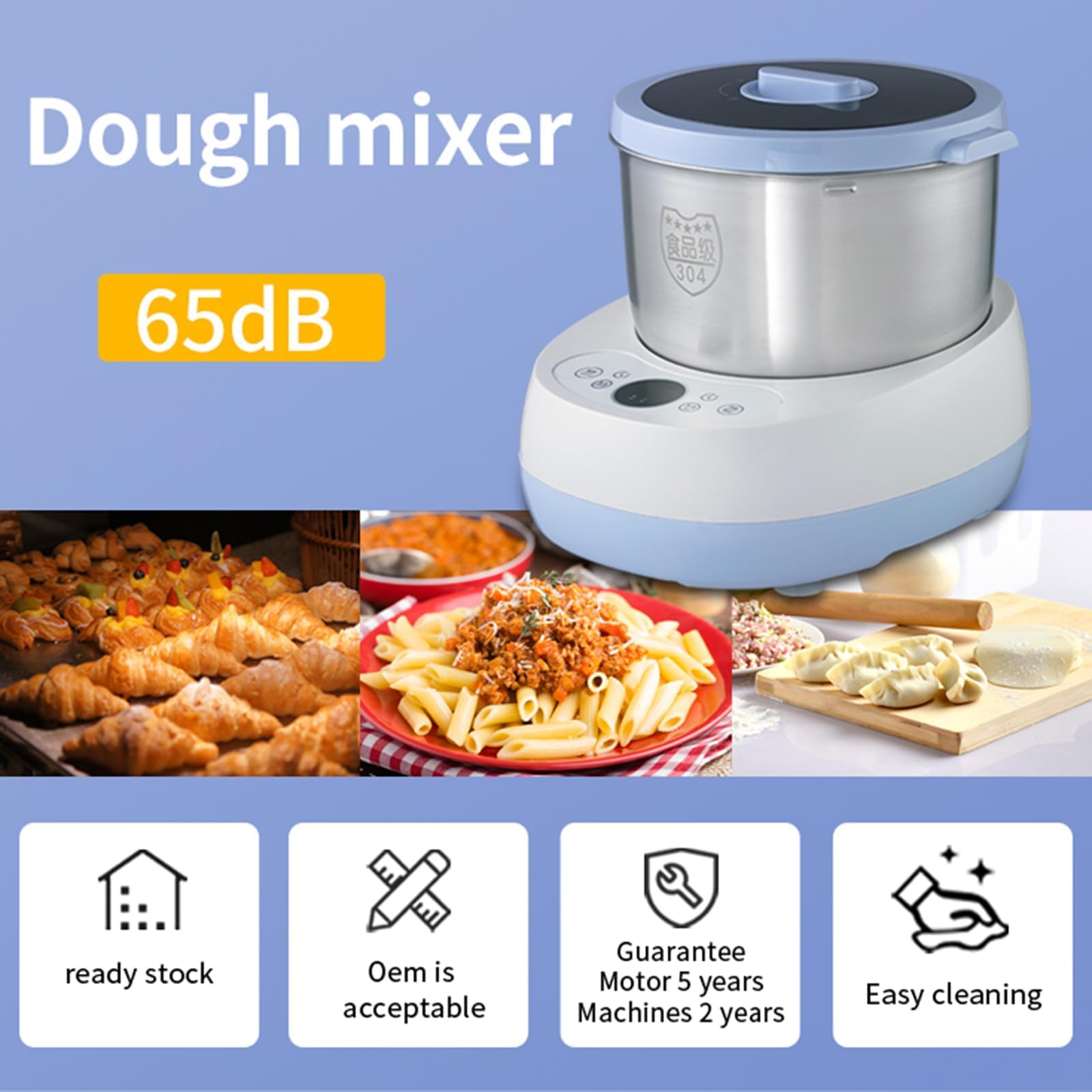 Elettrico Automatico Piccolo Spirale Impastatrice Pizza Impasto Maker Impastatrice Impastatrice Multifunzionale In Acciaio Inox Farina Mixer