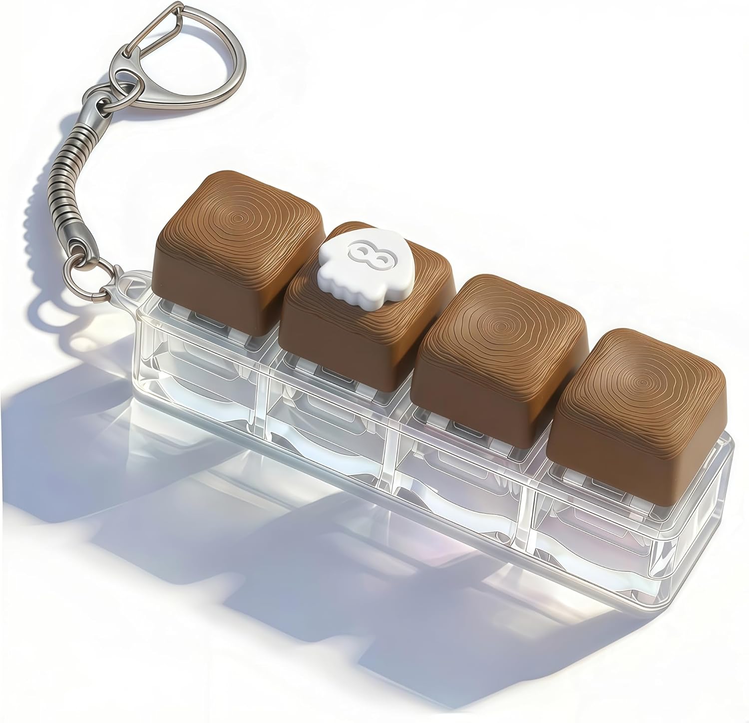 OctoSkull Keyboard Fidget Toy, Fidget Clicker Keychain, Stress Relief Button Toy for Adults, Colorful Macaron Stress Relief Gifts for Relaxing and Passing Time