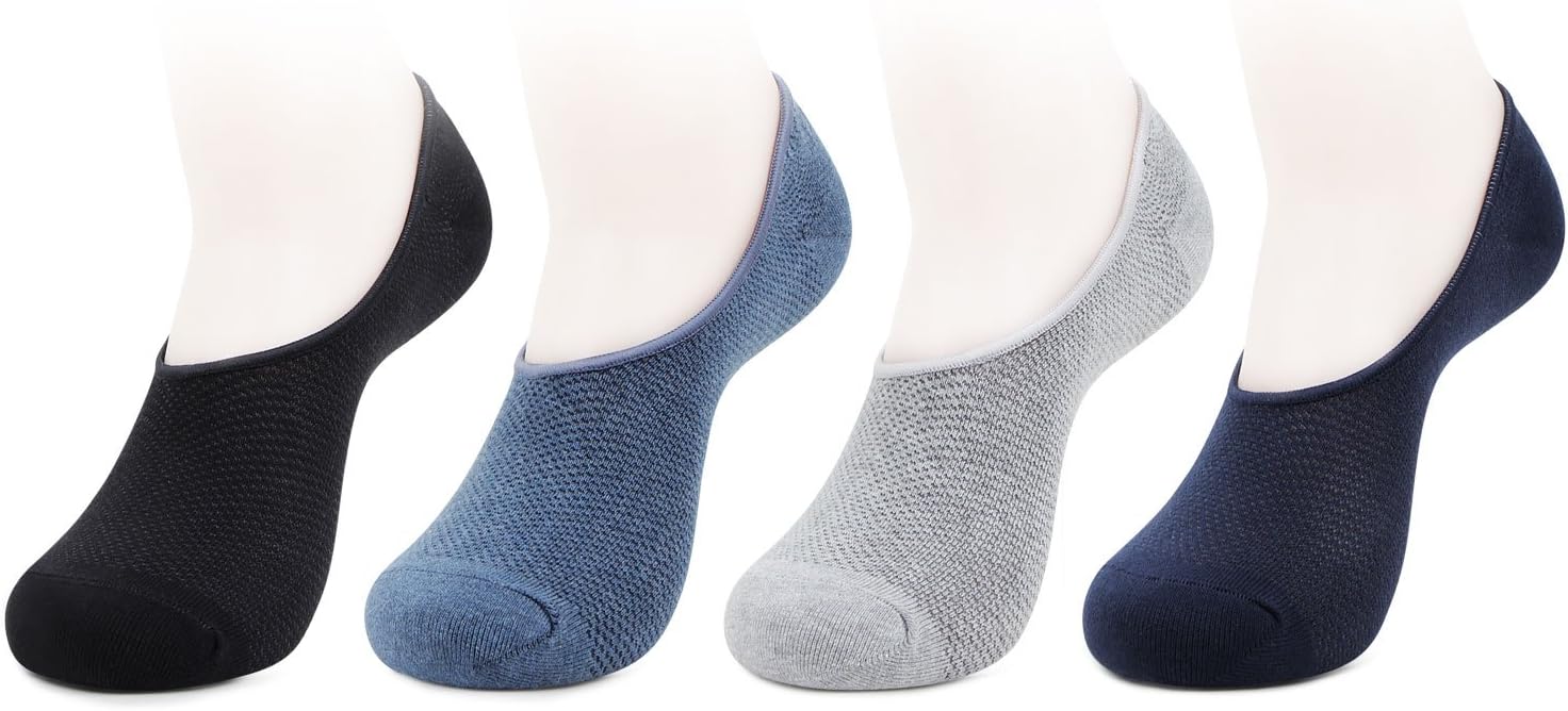 Bonjour Mens Cotton Multicolor Pack of 4 Pair Loafer Socks