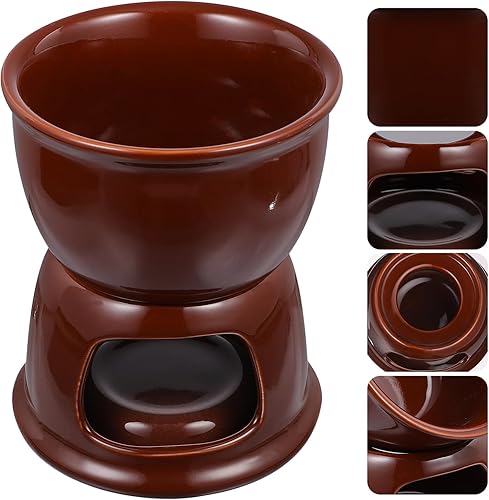 Miniatura 9 de 1 juego de estufa de cerámica Fondue de chocolate de cerámica olla de fusión de chocolate Fondue de cocina con vela Estufa de fusión de chocolate