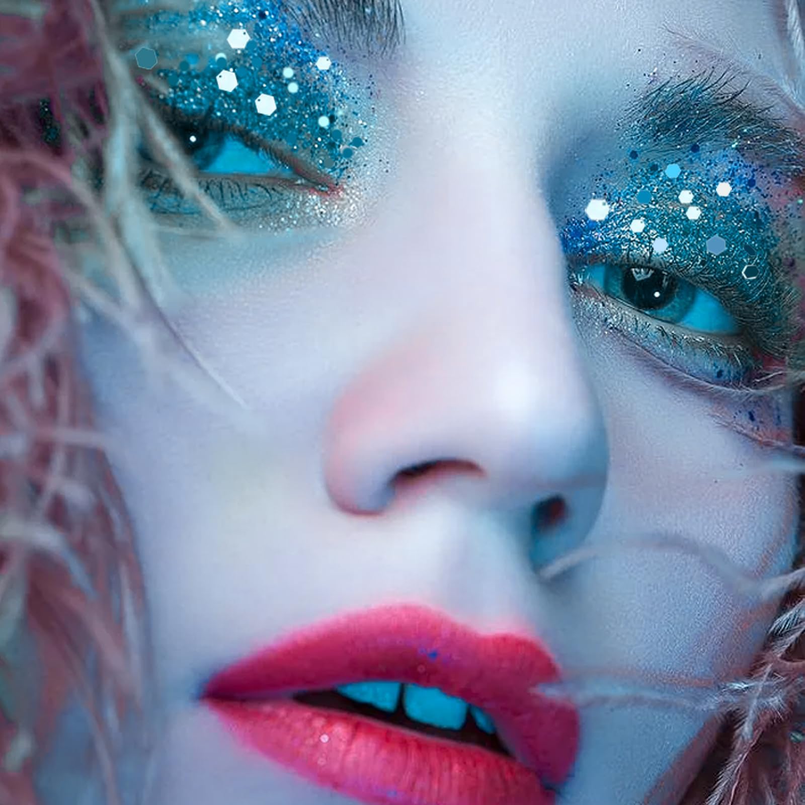 DAGEDA Lake Blue Body Glitter Gel, Sparkly Hair Face Glitter Makeup
