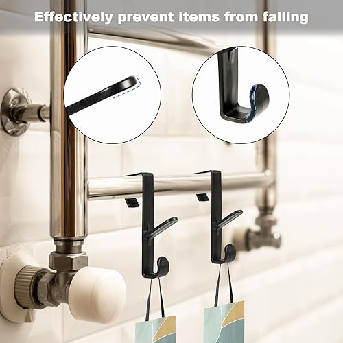 Miniatura 4 de 4 ganchos para colgar sobre la puerta, toallero multifuncional, organizador de alta resistencia, colgador de dormitorio, armario de plástico, gancho