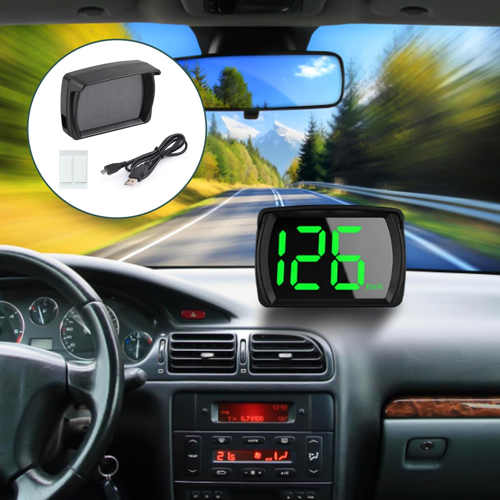 Speedometer Remote HUD Heads Up Display Digital GPS Speedometer Windshield Projector Head ...