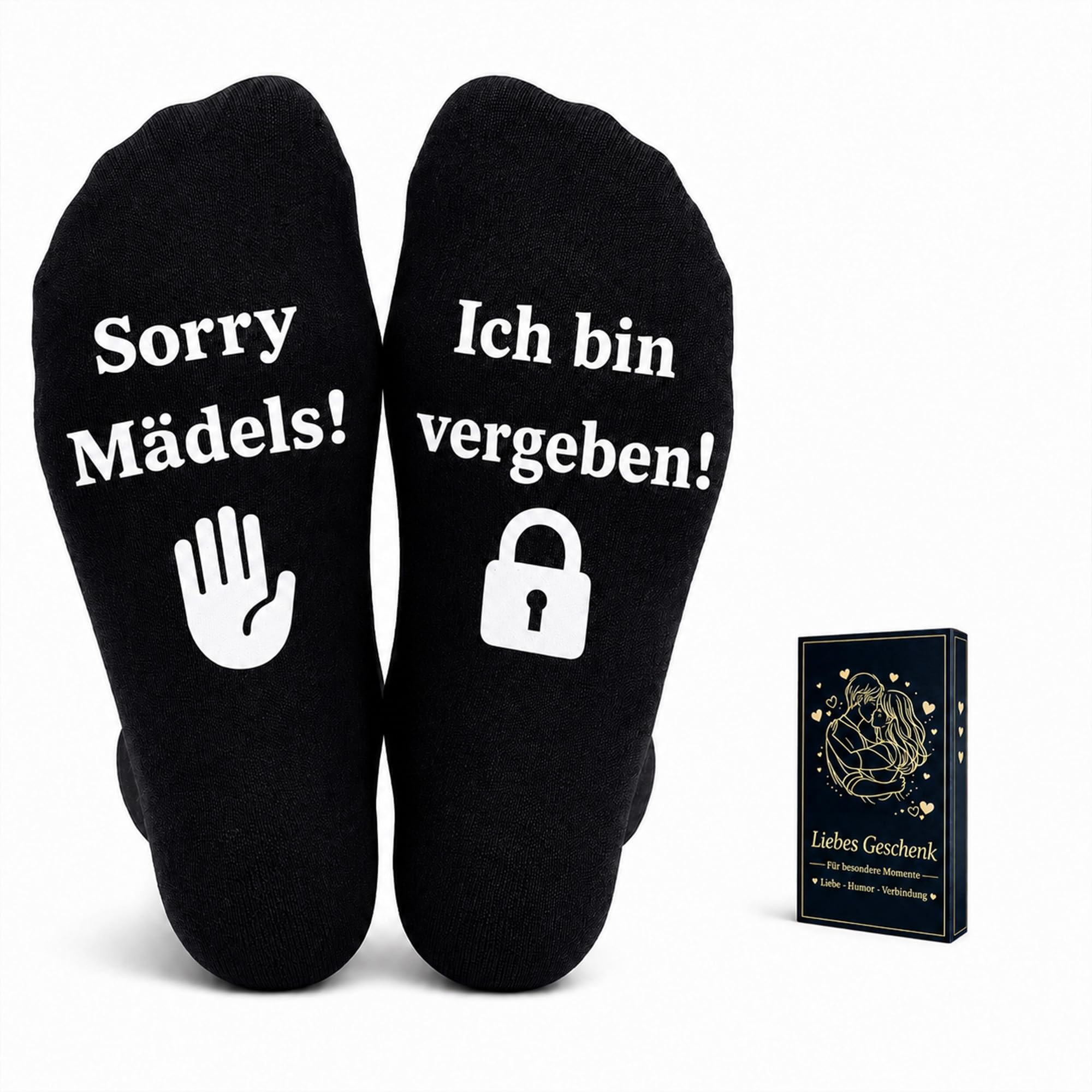 QMofeixiaodianQ Lustige Anti-Rutsch Socken mit Spruch – Geschenk für Männer & Paare zum Hochzeitstag oder Geburtstag