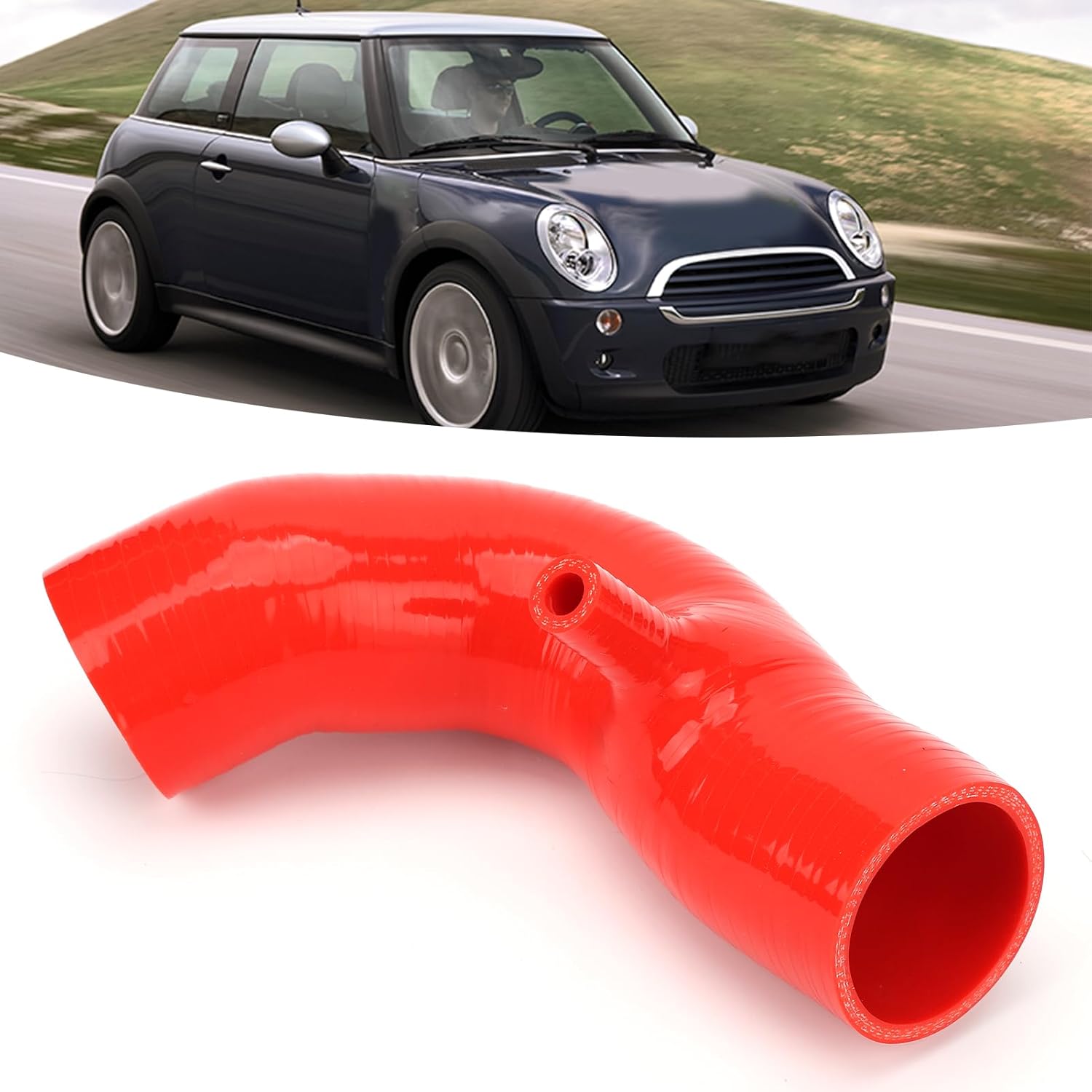 Air Intake Hose, Heat Resistant Silicone Intake Pipe Improved Air Flow For Cooper S R53 (Red)