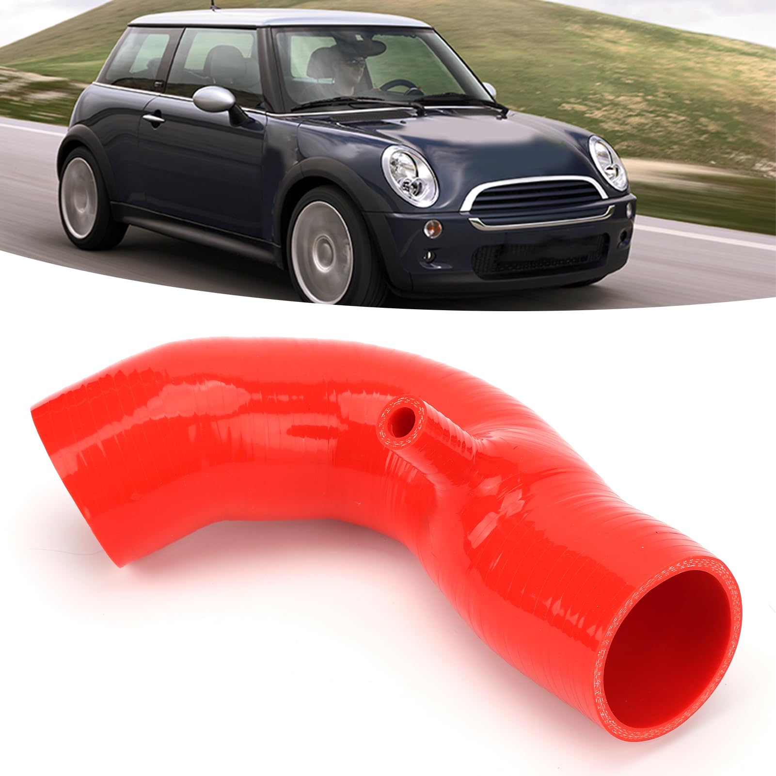 Tubo di Aspirazione in Silicone per Cooper S R53 Dal 2001 Al 2006, Flusso D'aria Eccellente, Suono del Motore Potenziato, Installazione Semplice (Rosso)