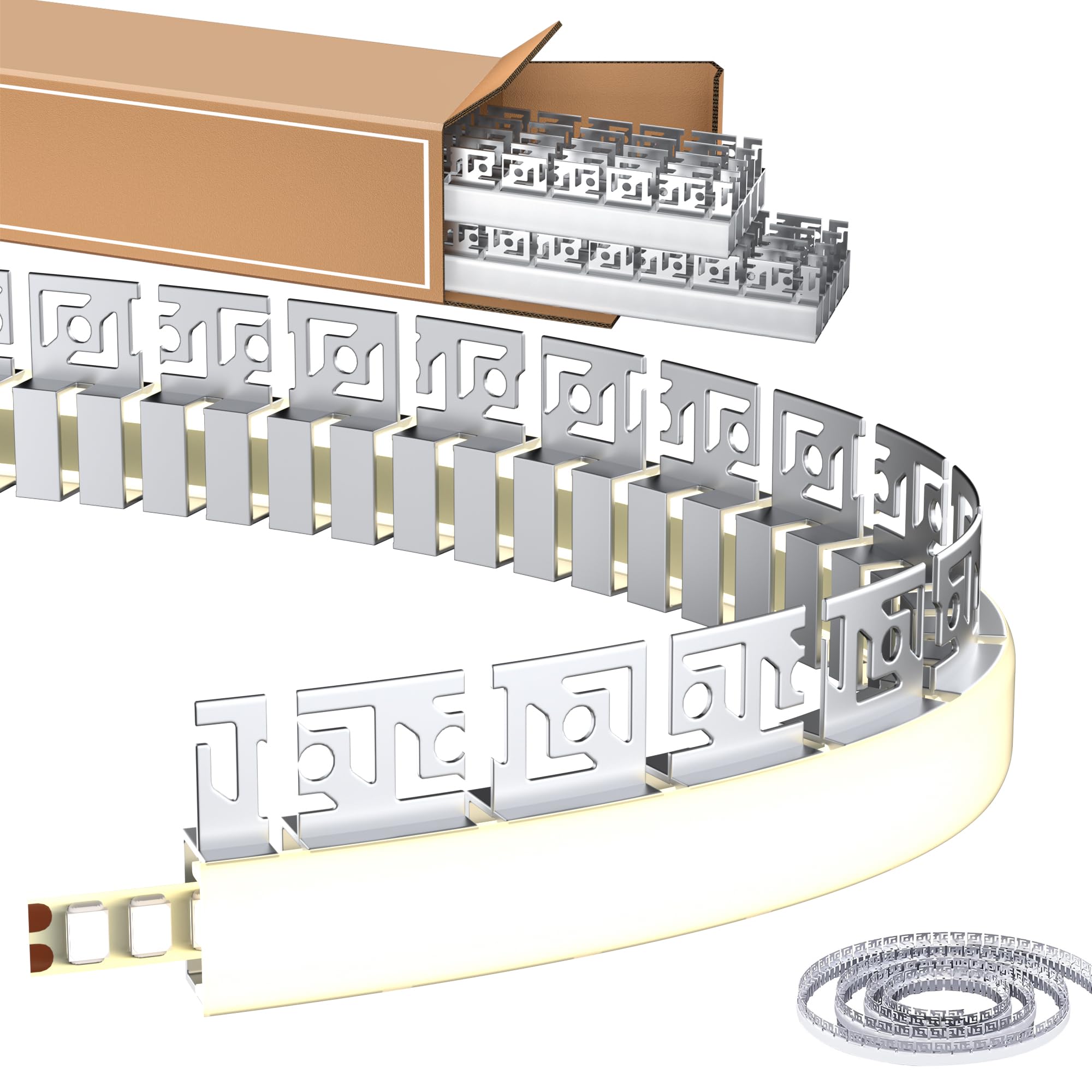 6 x Flexibles LED Profil 2m – Biegbares LED Trockenbauprofil Aluminium-Einbauprofil für Streifen bis 18 mm, Unterputzprofil für Decken & Wände, kreative Kurven, Kreise & S-Formen