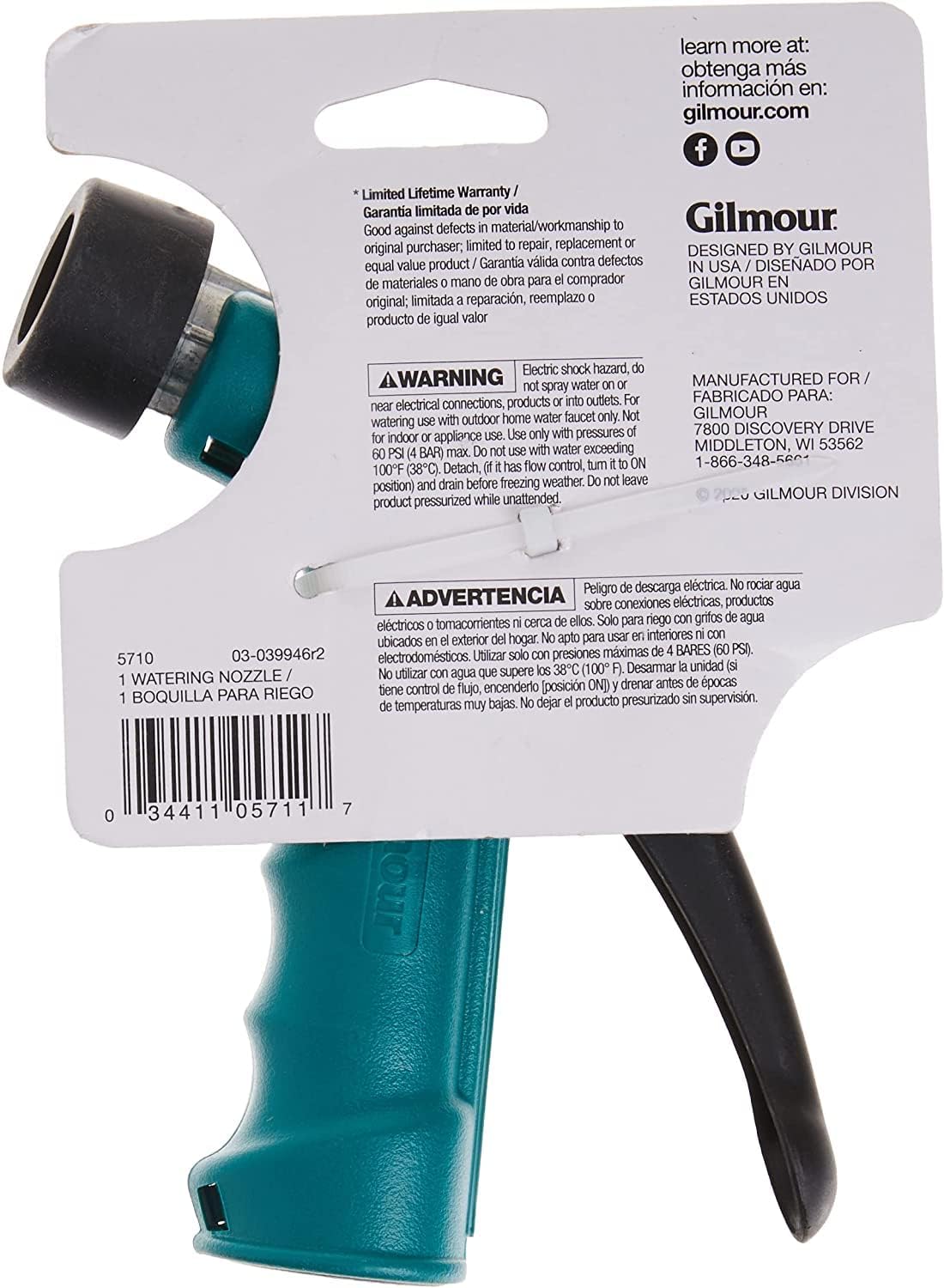 Gilmour Insulated Grip Water Hose Nozzle with Threaded Front - Pack of 3