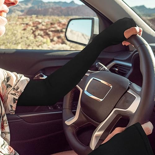 Miniatura 8 de MIG4U 2 pares de mangas de brazo, mangas de jardinería para agricultores para mujeres y hombres, manga de protección solar UV refrescante con