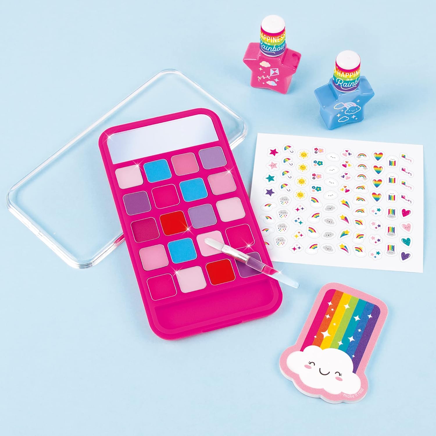 Make It Real: Call Me...Beautiful - 7 Piece Cosmetic Set, Phone Themed Tween Shadow Lip Gloss & Nail Polish, Dial Up The Color, Take-Anywhere Cosmetics for Tweens & Girls, Kids Ages 8+