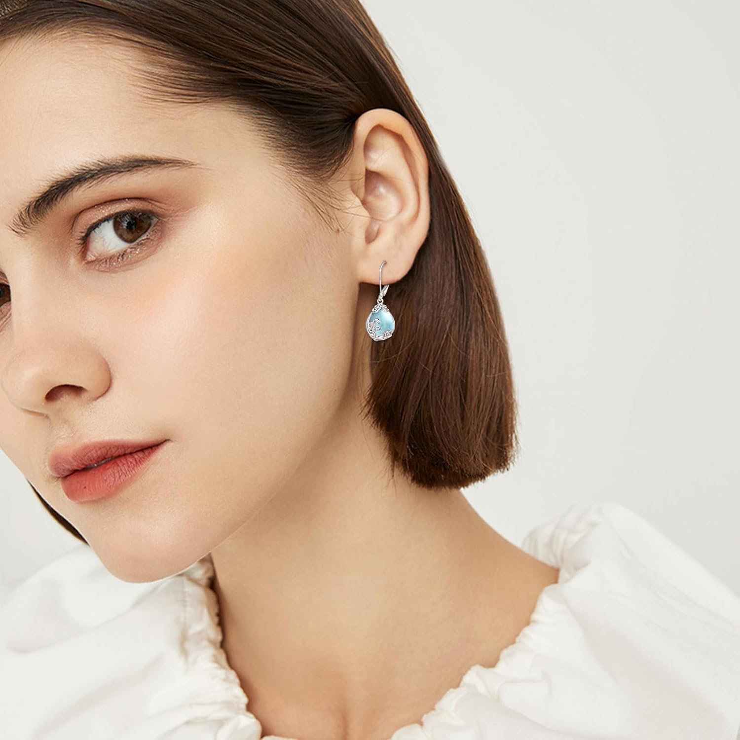 POPLYKE Celtic Filigree Teardrop Drop Dangle Earrings Sterling Silver Leverback Earrings Jewelry for Women - Image 2