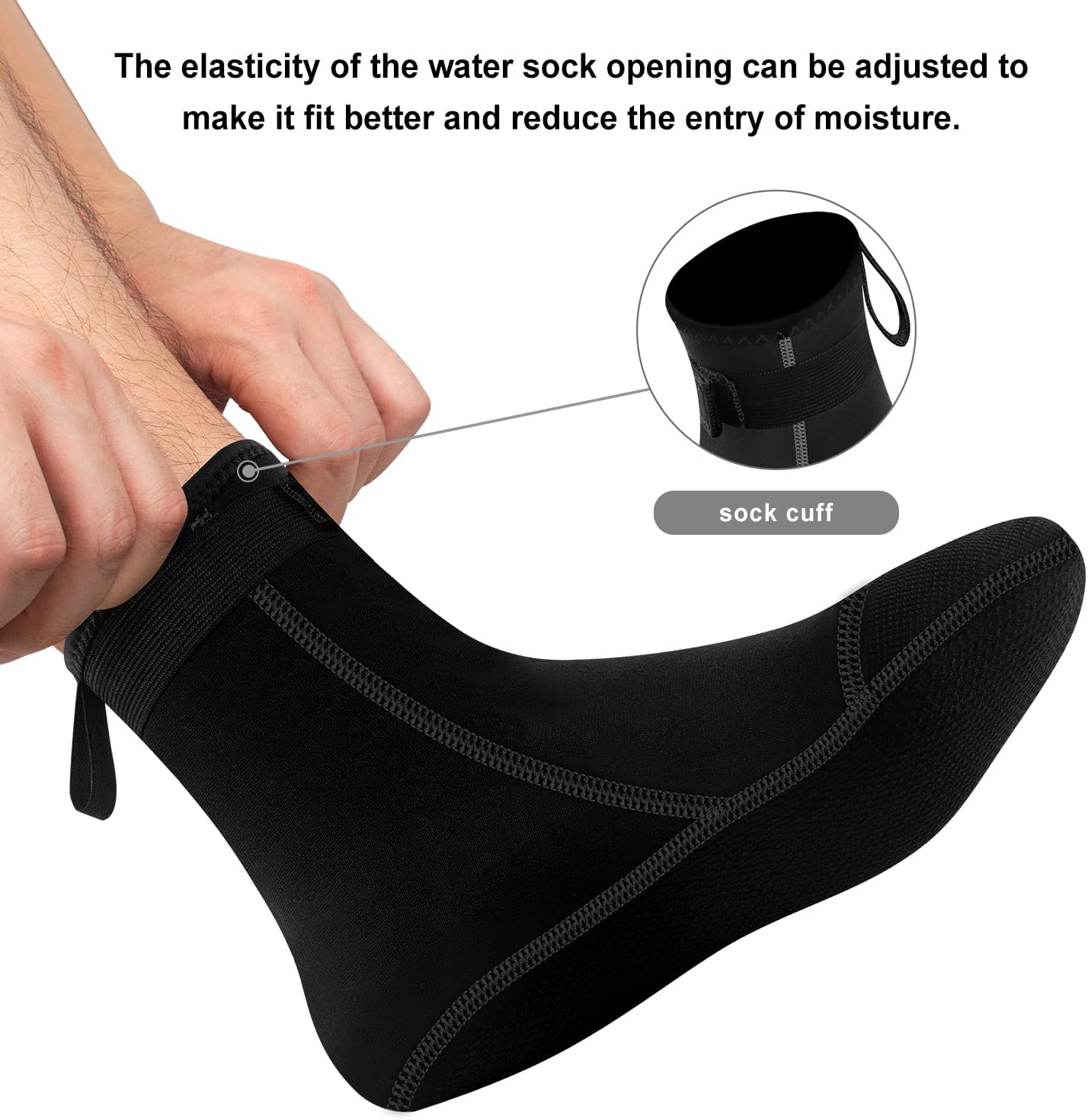 GoldFin Water Socks Two Pairs Sand Proof 3mm Neoprene Beach Volleyball Diving Socks for Outdoor Water Sports - Image 5