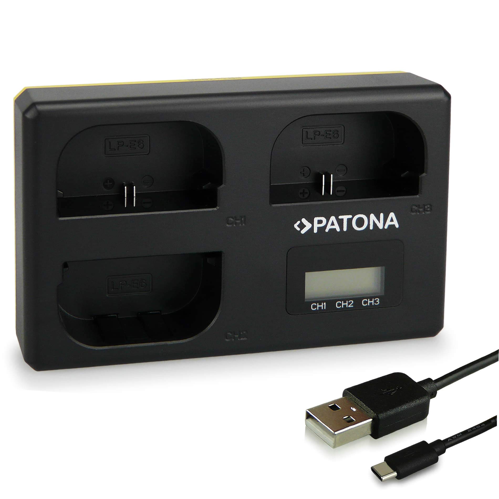 PATONA Slim Caricatore USB-C per Canon LP-E6NH LP-E6N LP-E6 | Per EOS R5, R6II, R7, 5D Mark II III IV, 6D, 7D, 60D, 70D, 80D e 90 – formato sottile per il PATONA Slim Caricatore USB-C per Canon LP-E6NH LP-E6N LP-E6 | Per EOS R5, R6II, R7, 5D Mark II III IV, 6D, 7D, 60D, 70D, 80D e 90 – formato sottile per il