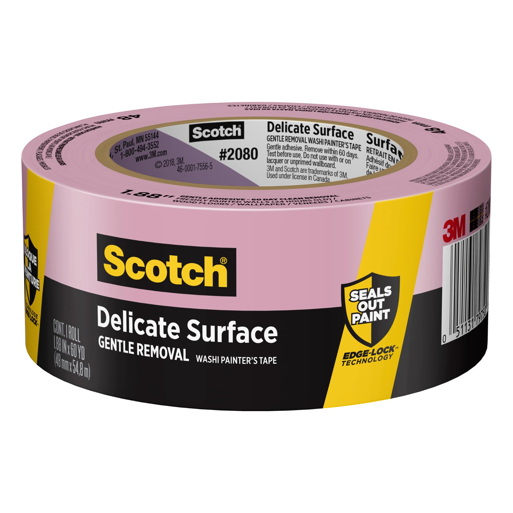 3M 2080 Ruban pour peintre de surfaces délicates Scotch: 1.88 in x 60 yds. (Violet)