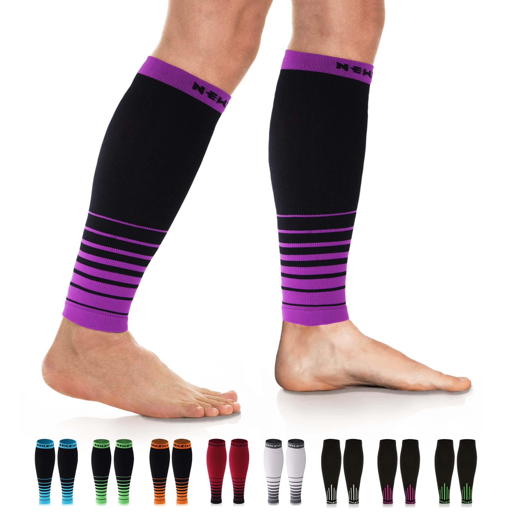 NEWZILL Compression Calf Sleeves (20-30mmHg) for Men & Women Perfect Option to Compression Socks for Running Travel Nursing