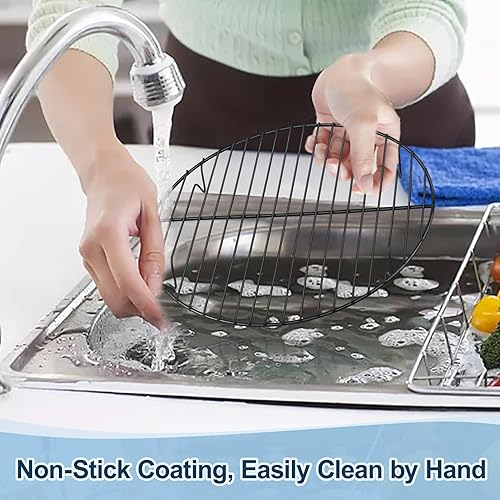 Miniatura 7 de TeamFar Bastidores de refrigeración, antiadherentes de 10.5 pulgadas con núcleo de acero inoxidable para hornear, asar, cocinar al vapor, enfriar,