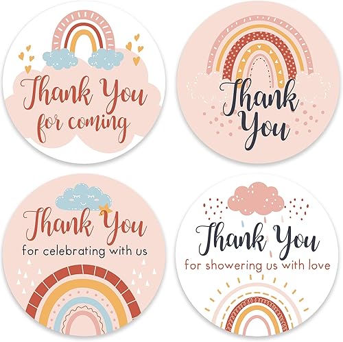 Calcomanías de agradecimiento para baby shower, juego de 80 calcomanías de agradecimiento por venir, calcomanías preimpresas para despedida