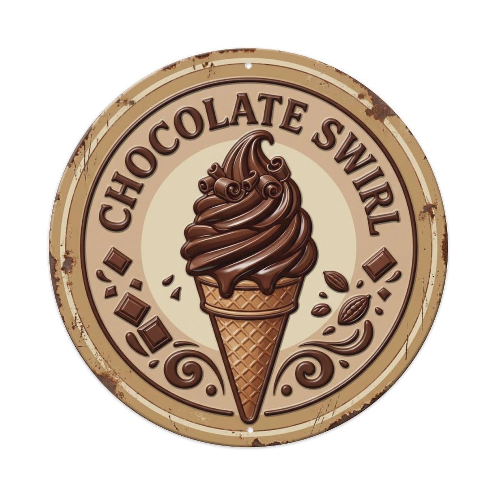 Chocolate Swirl Gelato Classic Metal Tin Sign