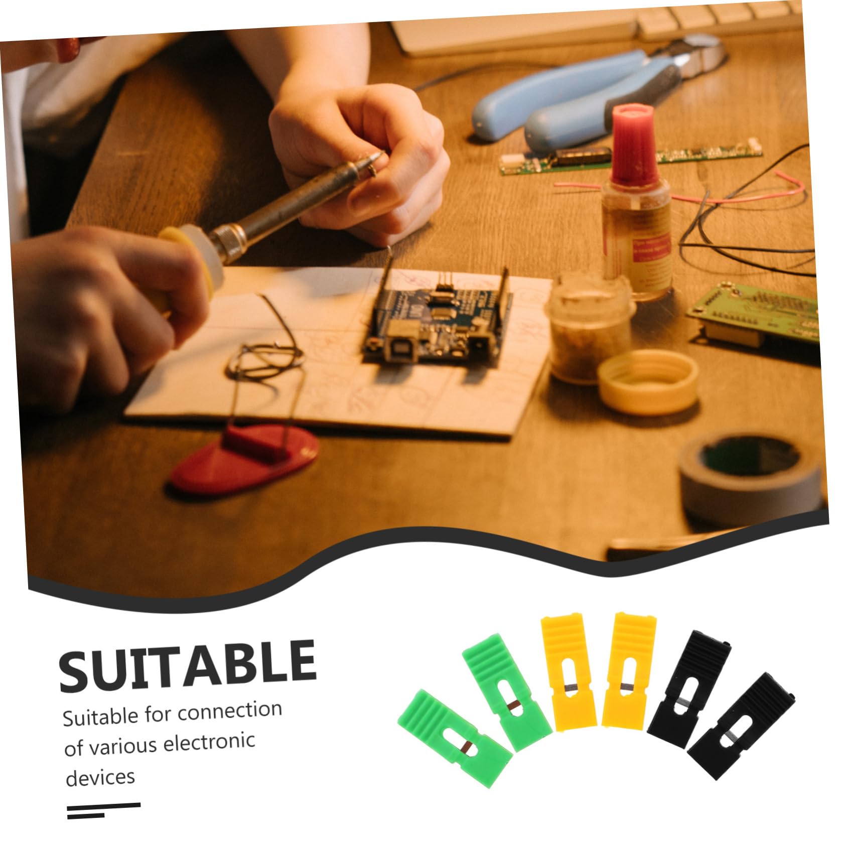 iplusmile Cappucci per Ponticello per Connessioni Sicure da 2,54mm in Plastica 60 Pezzi e Colore Casuale Nero, Giallo e Verde, Design Aperto e Chiuso e Risparmio Spazio in Hard Drive