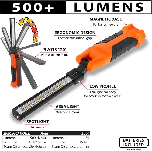 Miniatura 5 de Performance Tool W2406 1000 Lumen Li-Ion recargable LED Shop Light & Outdoor Camping Spotlight