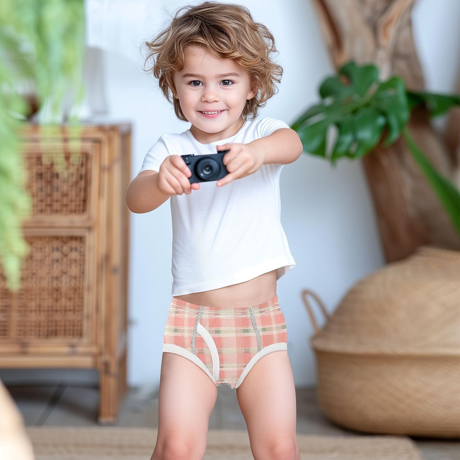 visesunny Boys Potty Training Underwear Pink White Green Stripe Breathe Cotton Briefs Size 2T-8Y for Toddler
