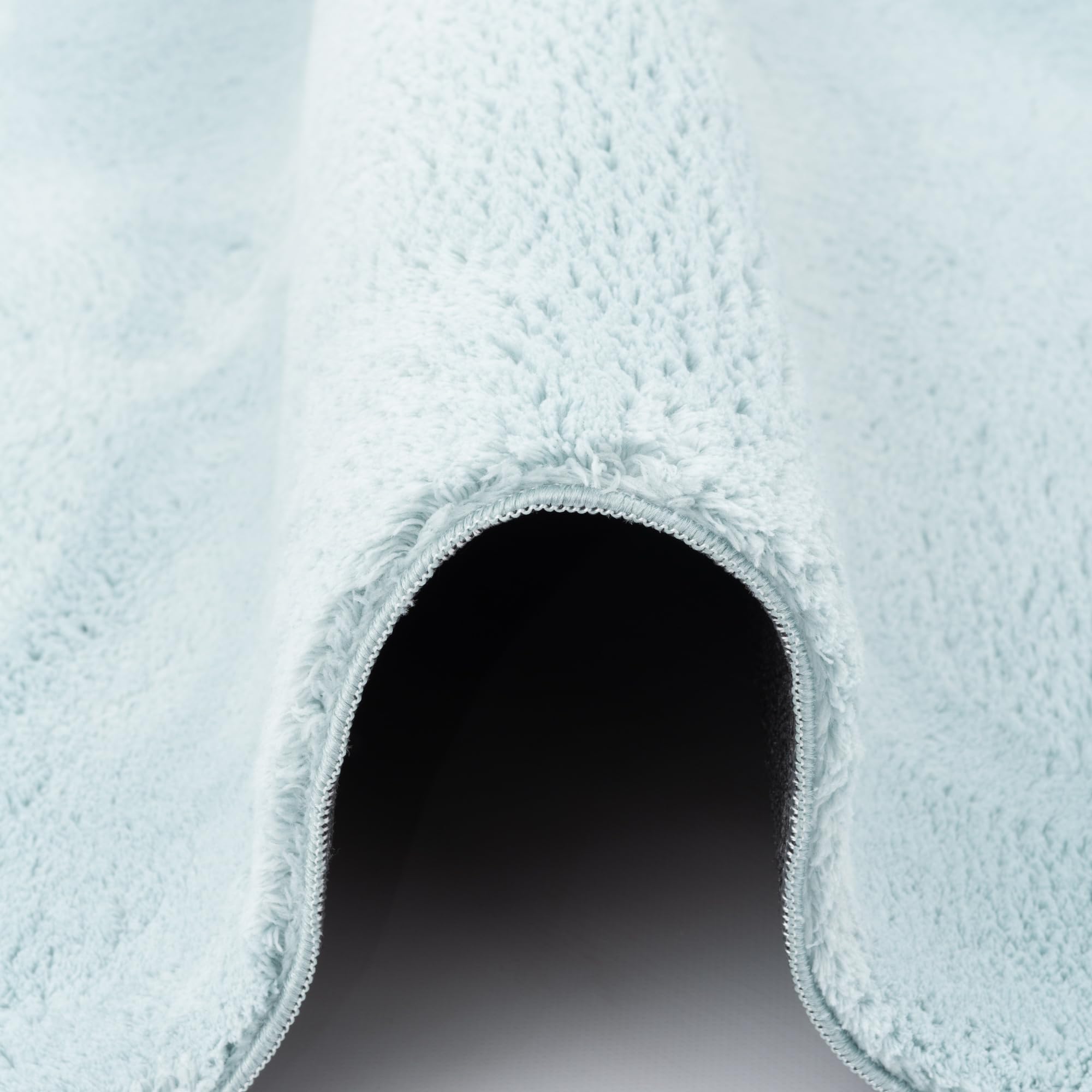 Pergamon Luxus Fellteppich Pearl Pastell Blau – Weicher Kunstfell Hochflor Shaggy Teppich