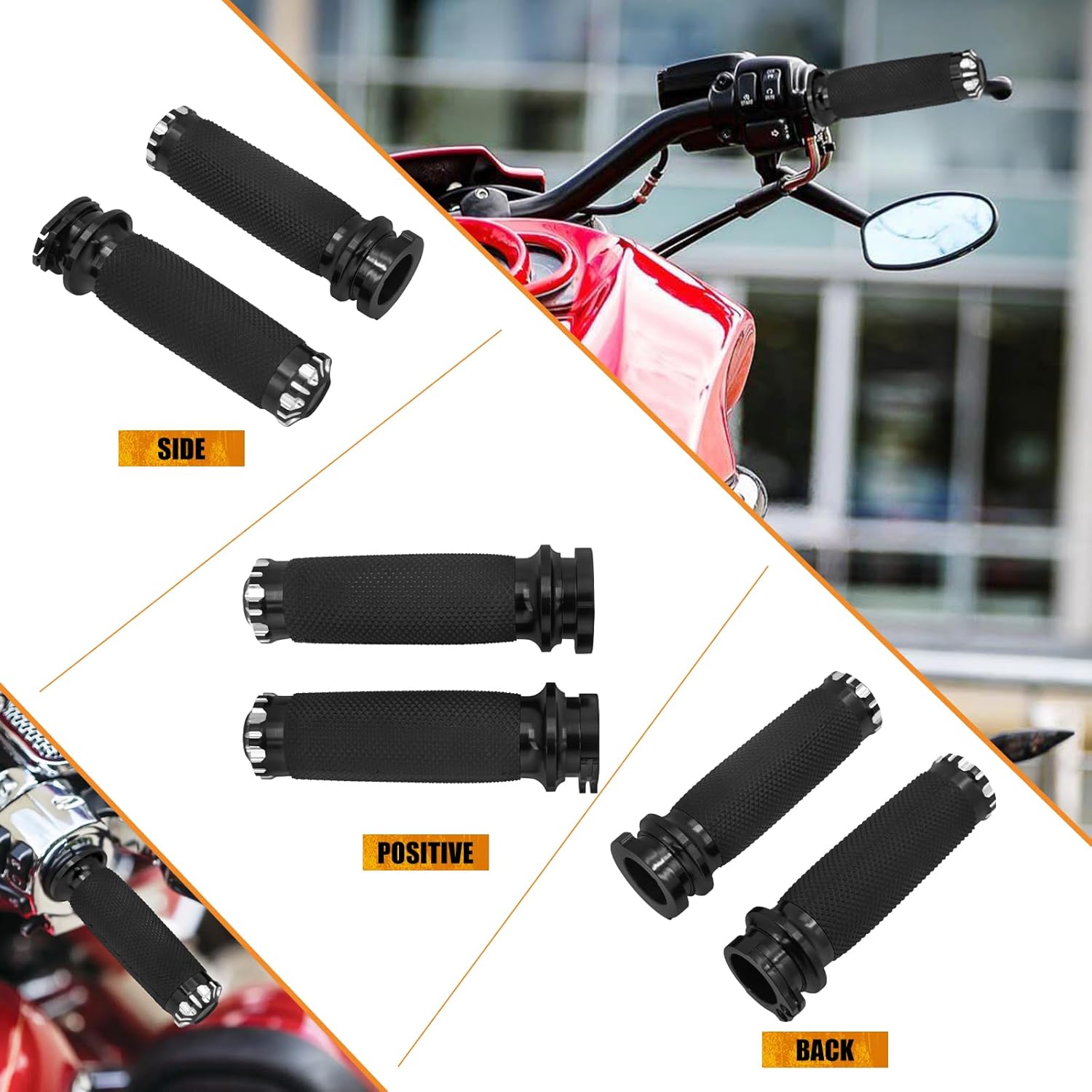 Motorcycle Handlebar Grips for 1" 25mm Hand Grips Fit for Harley Softail Dyna Touring Street Glide Road King Road Glide Electra Glide Sportster XL 883 1200