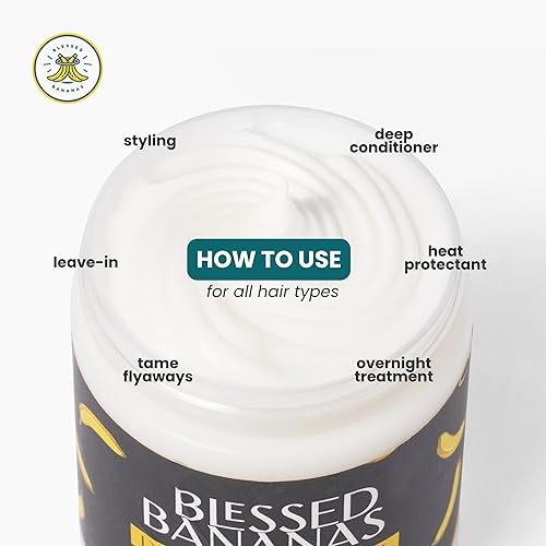 Miniatura 4 de Mascarilla para el cabello acondicionador profundo de gelatina de plátano y aloe, enriquecida con vitamina C, B12, aceite de plátano y aloe vera,