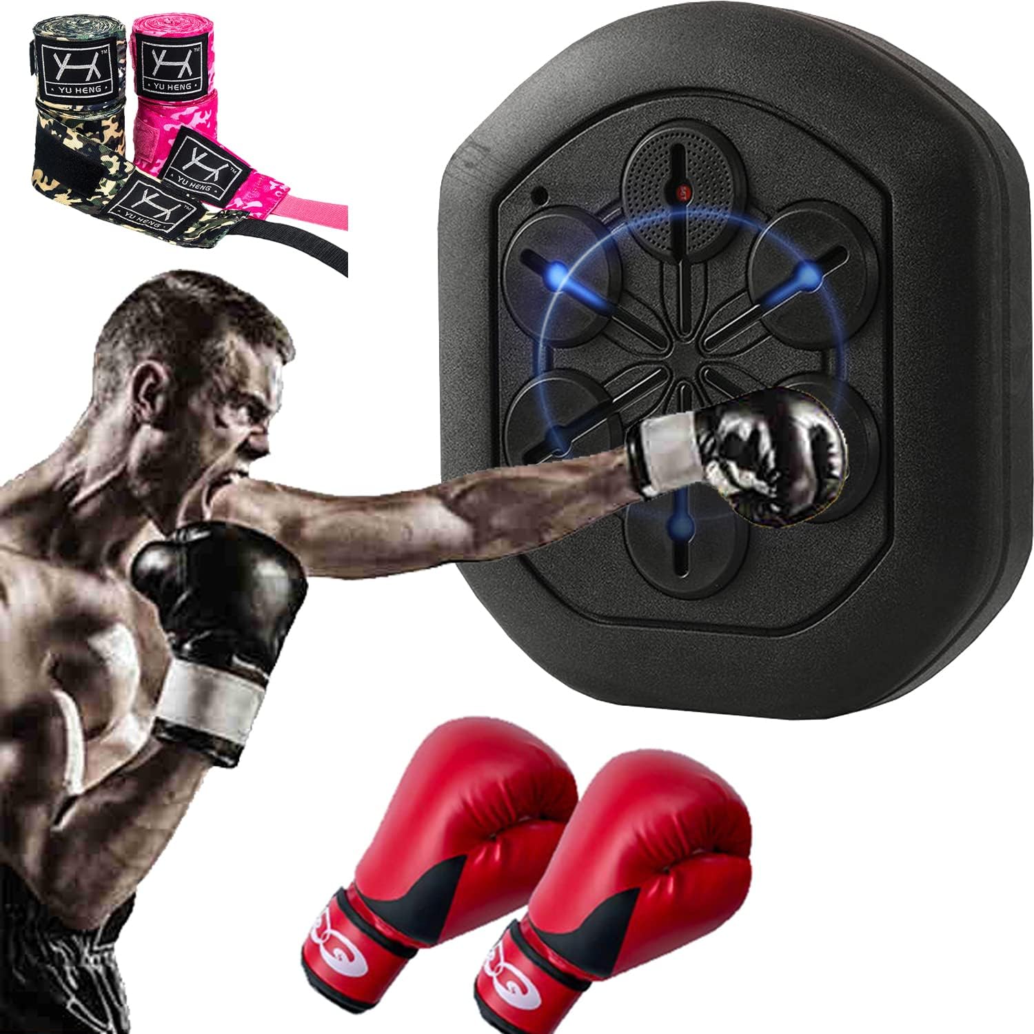 Amazon 音楽ボクシングマシン壁マウント室内ボクシングマシン パッド トレーニング機器アーケード ゲーム ボクシング グローブと手の