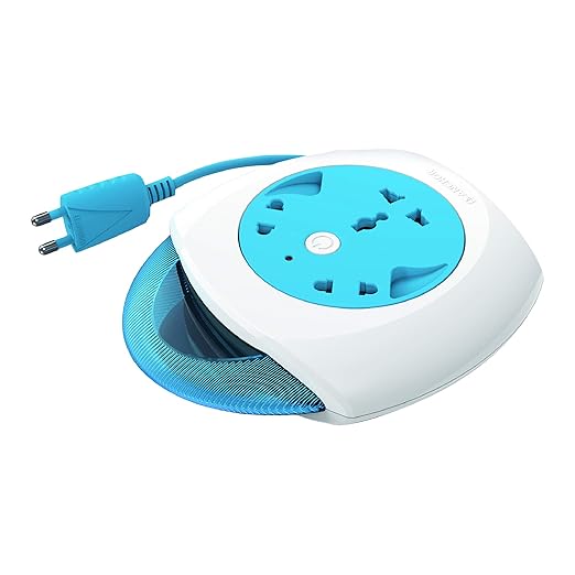 Anchor by Panasonic 5224 6A Flexi Cord 2 Pin 4 Mtr Universal Socket With Indicator (Blue & White)