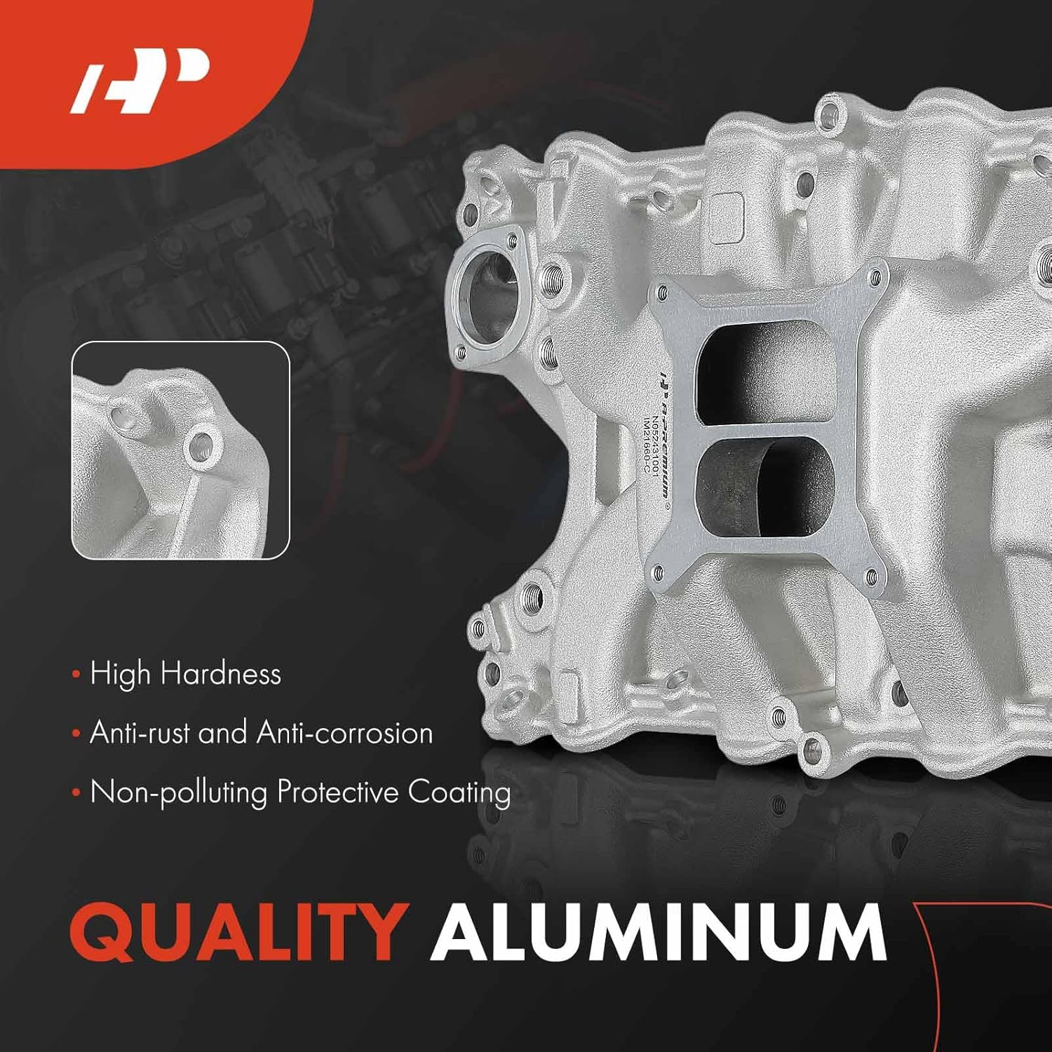 A-Premium Dual Plane V8 Intake Manifold Compatible with Ford 385 Series Big Block 1968-1973 7.0L/429, 1972-1987 7.5L/460, 4-Barrel