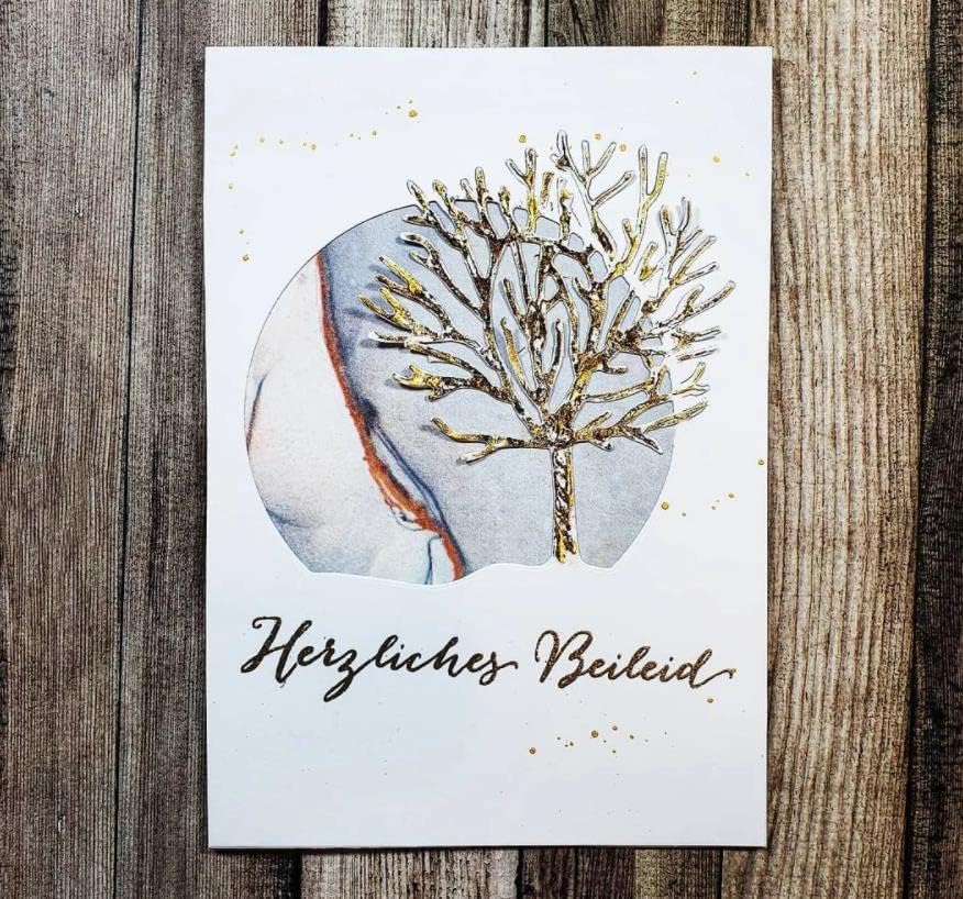 Tree Circle Frame Cutting Die Cuts, DIY Crafts Template Tree Circle Frame Scrapbook Cards Cutting Dies Cut Stencils for DIY Embossing Card Making Decorative Paper Dies Scrapbooking