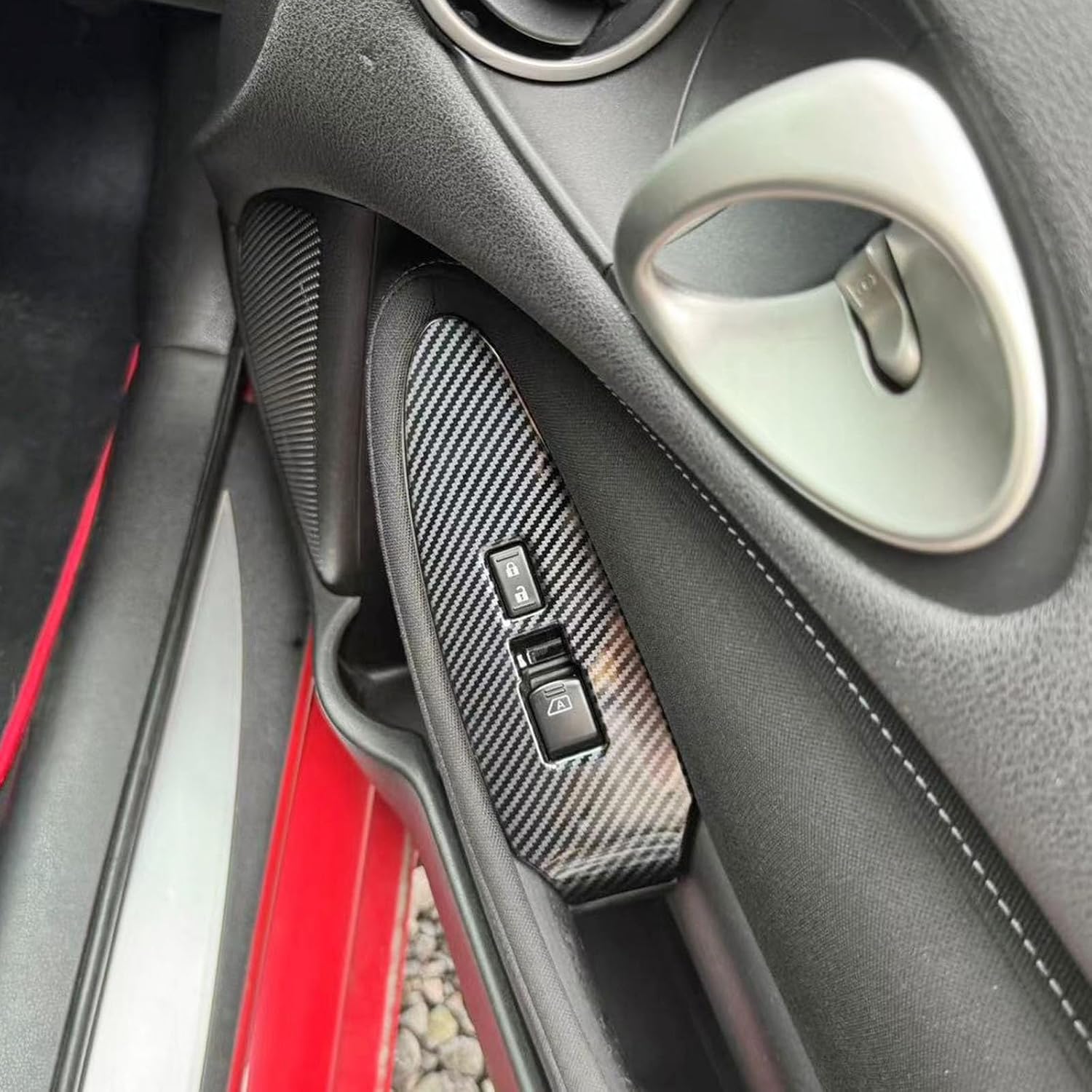 Carbon Fiber Interior Door Window Lift Switch Panel Cover Trims Accessoriess for Nissan 370Z for Z/400Z