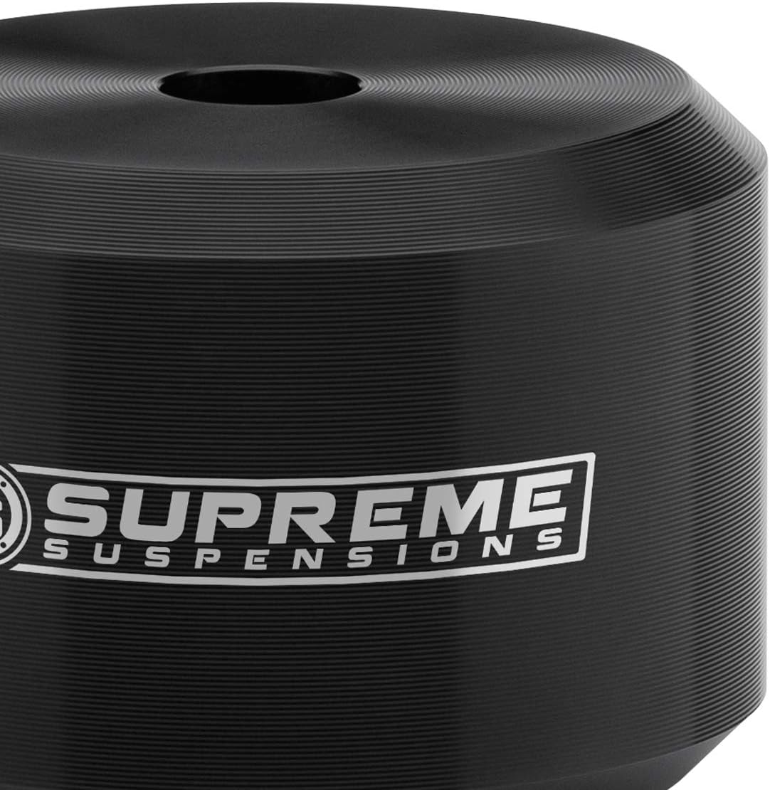 Supreme Suspensions - 2" Front Leveling Kit for 2005-2023 Ford F250 / F350 Super Duty 4WD T6 Billet Aluminum Coil Spring Lift Spacers (Black) - Microfiber Cleaning Towel Included