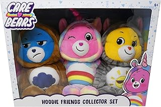 Care Bears Hoodie Limited Edition Snuggle Friends Stuffed Animals 3 Pcs Pack (Grumpy, Cheer and Funshine)