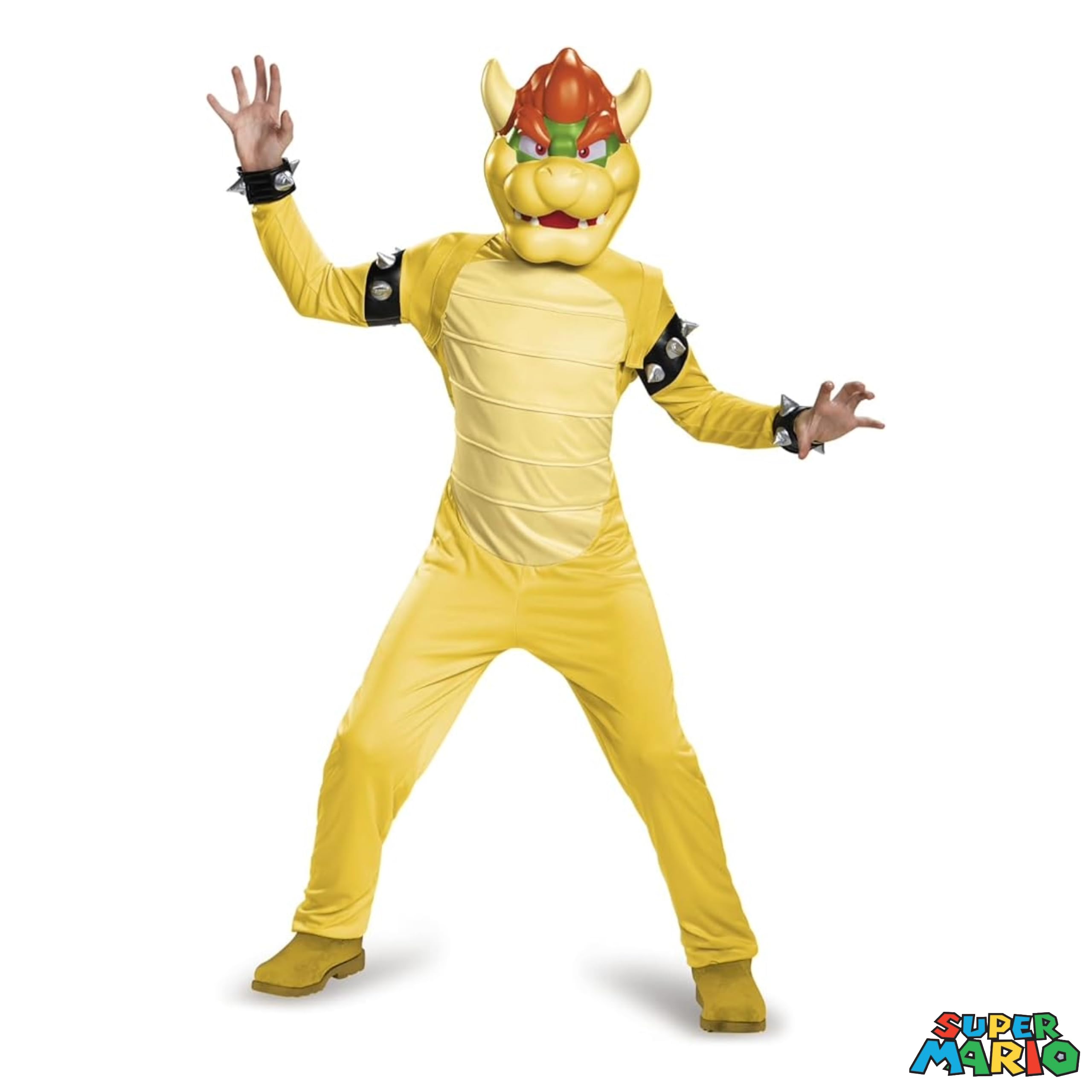 Nintendo Super Mario Bowser fantazyjny strój dla dzieci, oficjalne Nintendo od Disguise, zawiera kombinezon z ogonem, maską Bowser i nadmuchiwaną muszlą, dla 7-8 i 10-12 lat