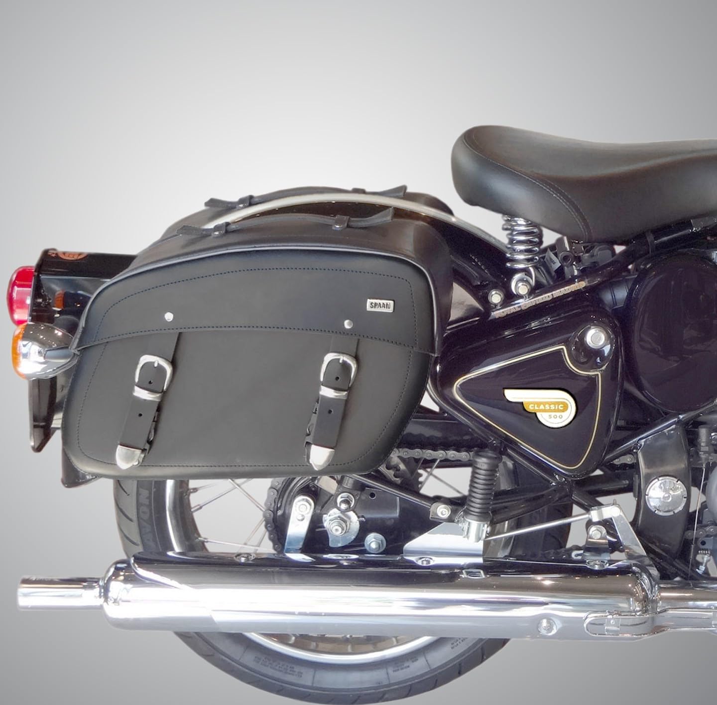 Spaan - Paire De Supports Sacoches Latérales klick Fix Compatible avec Royal Enfield Classic 500, Chromé