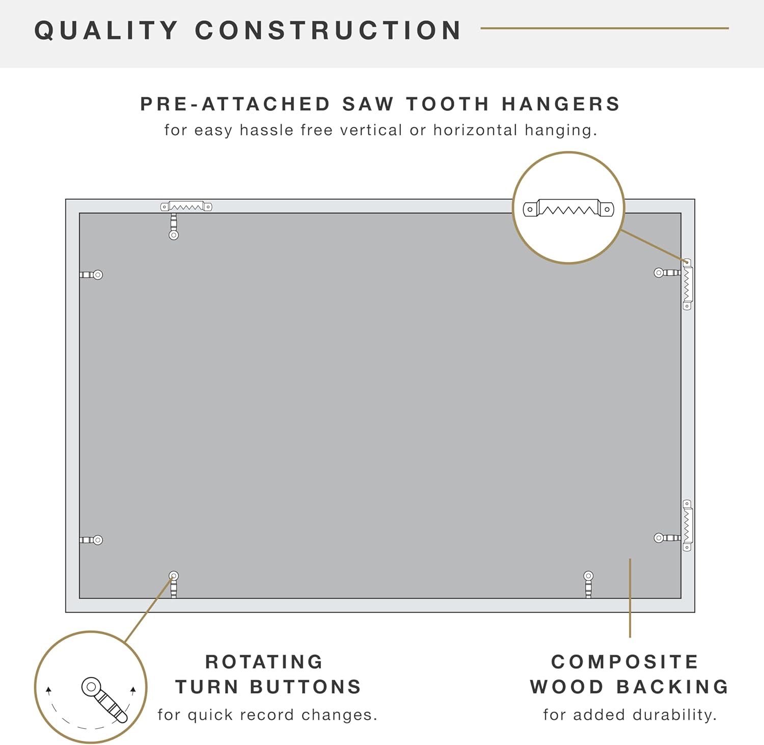 MCS Double Matte Record Album Frame, 16.5x25 Record Frame, Black Frame for LP Vinyl Record & Jacket Display (2-Pack)