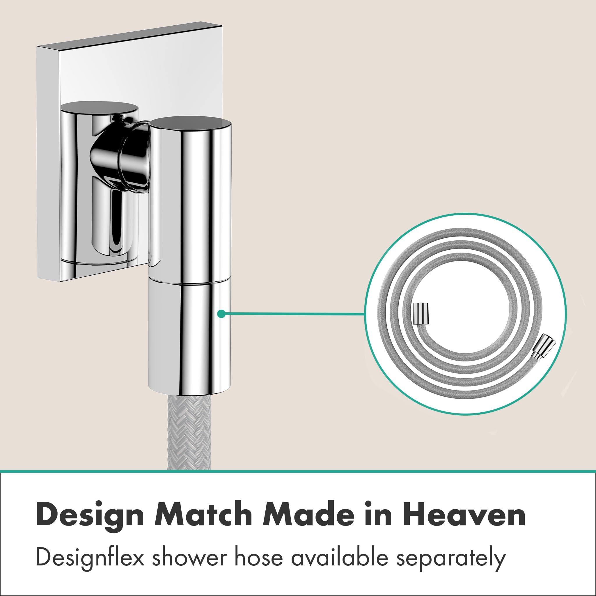 hansgrohe FixFit Fine E 28883000 Raccord mural universel avec clapet anti-retour, coude de raccordement mural, chromé