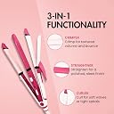 Concepta 3 in 1 Hair Straightener, Curler and Crimping – Ceramic 3 in 1 Hair Styler Tool for Smooth, Curled & Textured Hair (White & Pink) gallery image