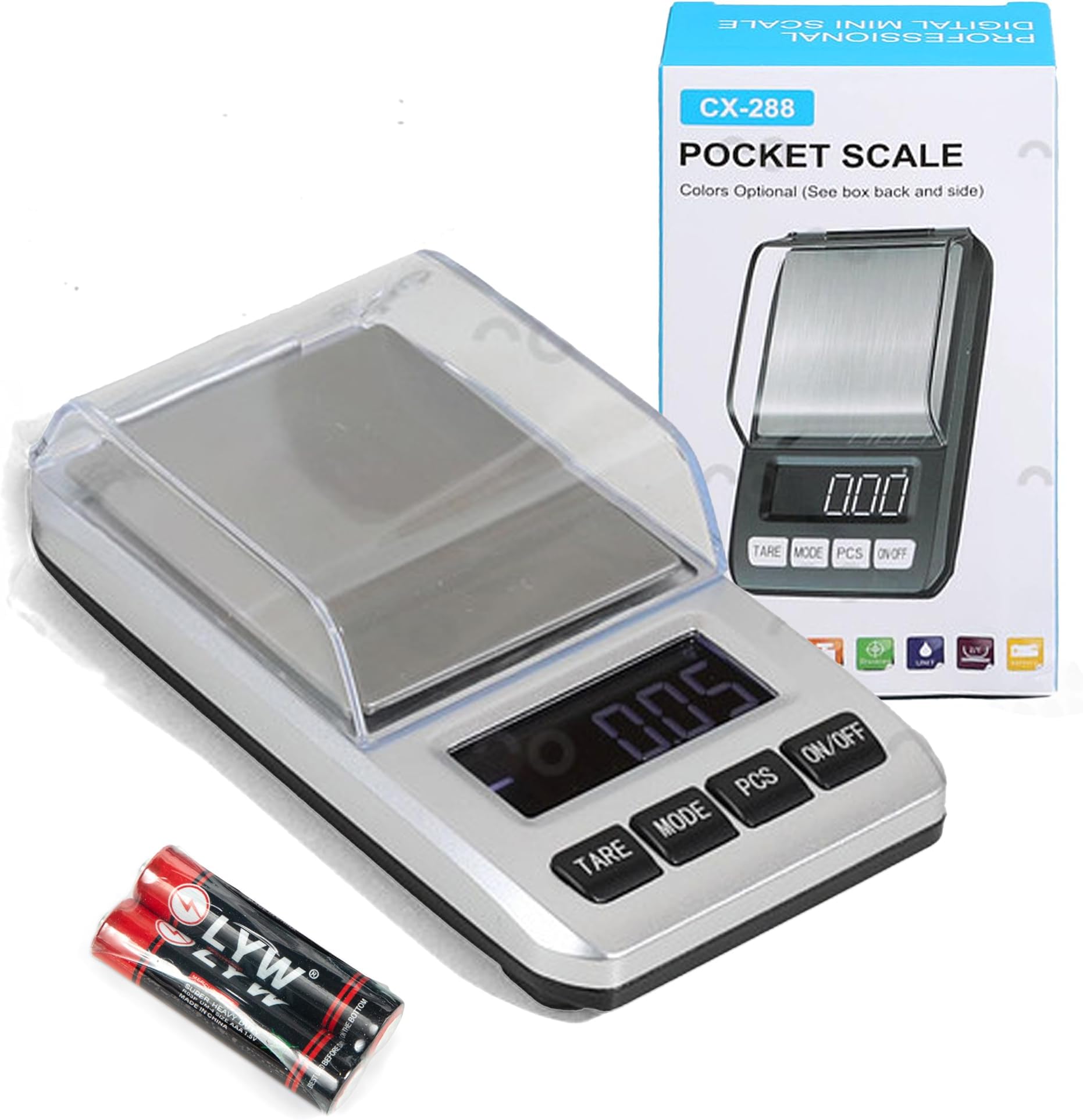 Generic Mini Digital Pocket Scale, High Accuracy 0.01gX 500g Jewelry Weight, LCD Display, Electronic Kitchen Scale, Silver Color