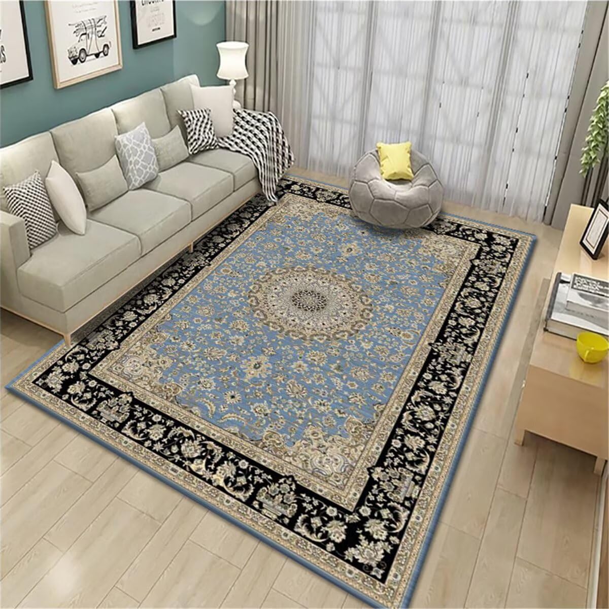 Tapis salon moderne rétro pour une décoration de chambre chaleureuse