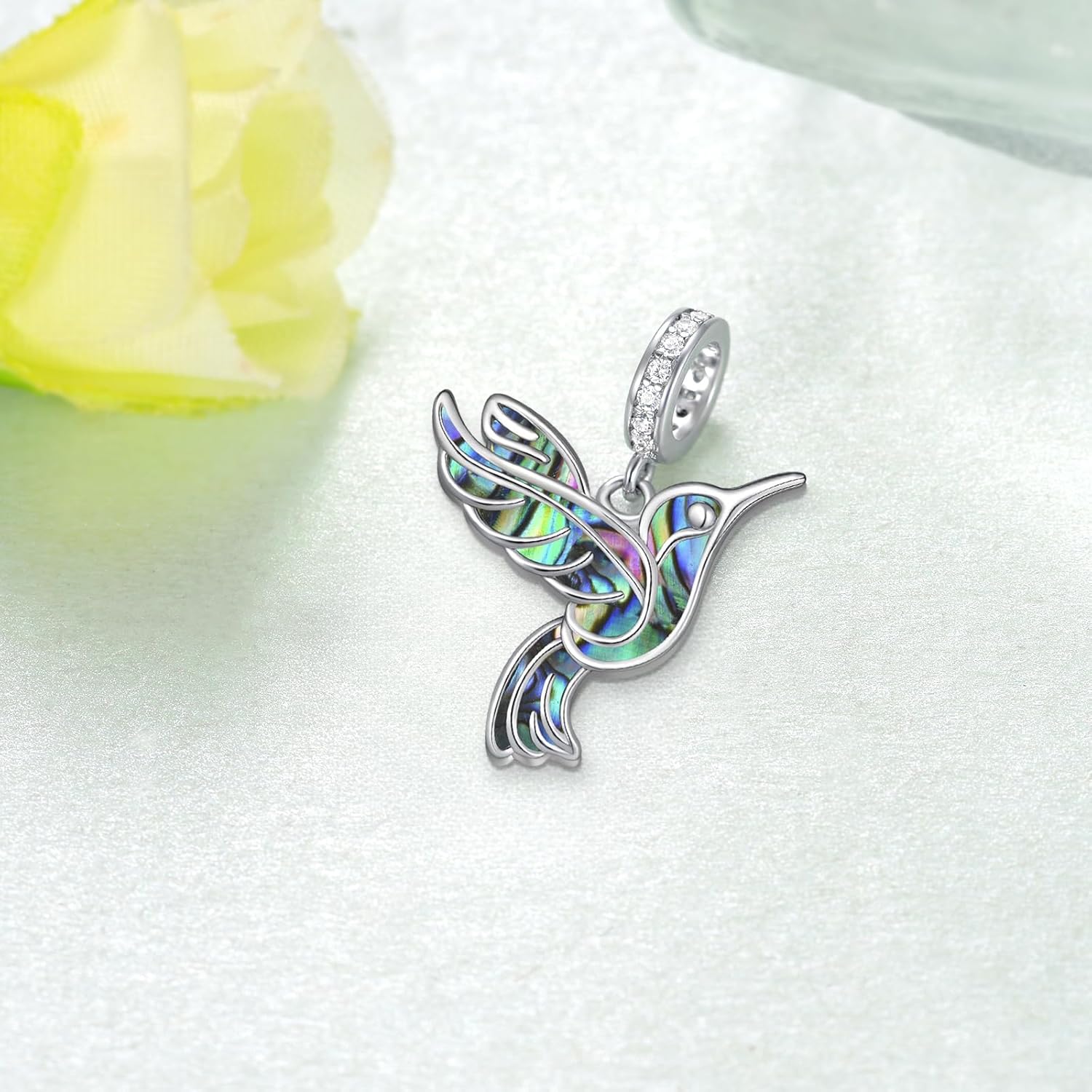 Hummingbird Charm for Bracelet 925 Sterling Silver Hummingbird Charms Hummingbird Jewelry Hummingbird Gifts for Women - Image 2