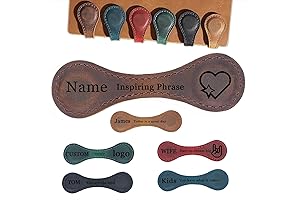 Personalized Leather Magnetic Bookmarks for Women Custom Engraved Inspirational Text Book Marker...