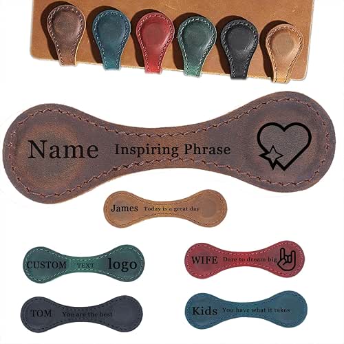 Personalized Leather Magnetic Bookmarks for Women Custom Engraved Motivational Text