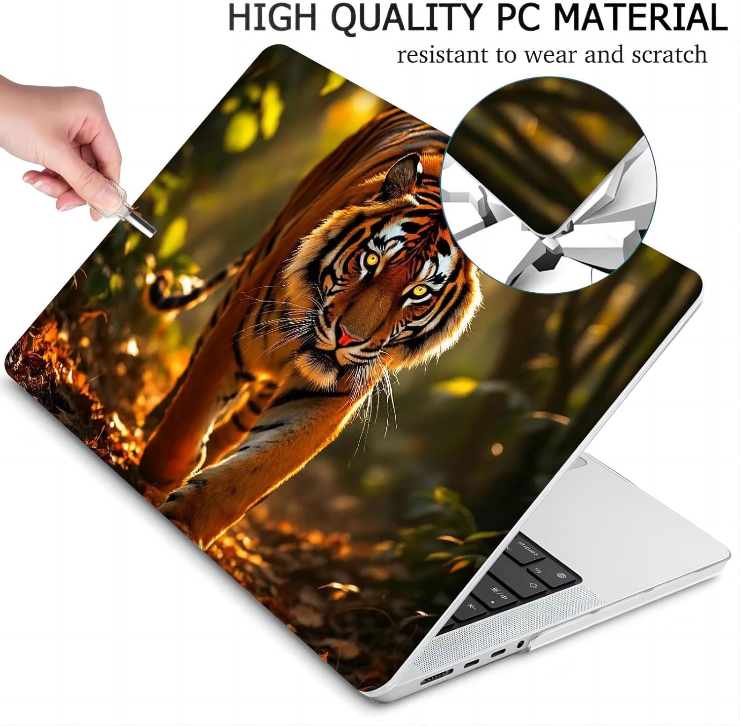 Compatible with MacBook Neo 13-inch, Hard Shell Case with Keyboard Cover and Screen Protector (A3404 A18 Pro chip, 2026 Release) - Tiger MC22902