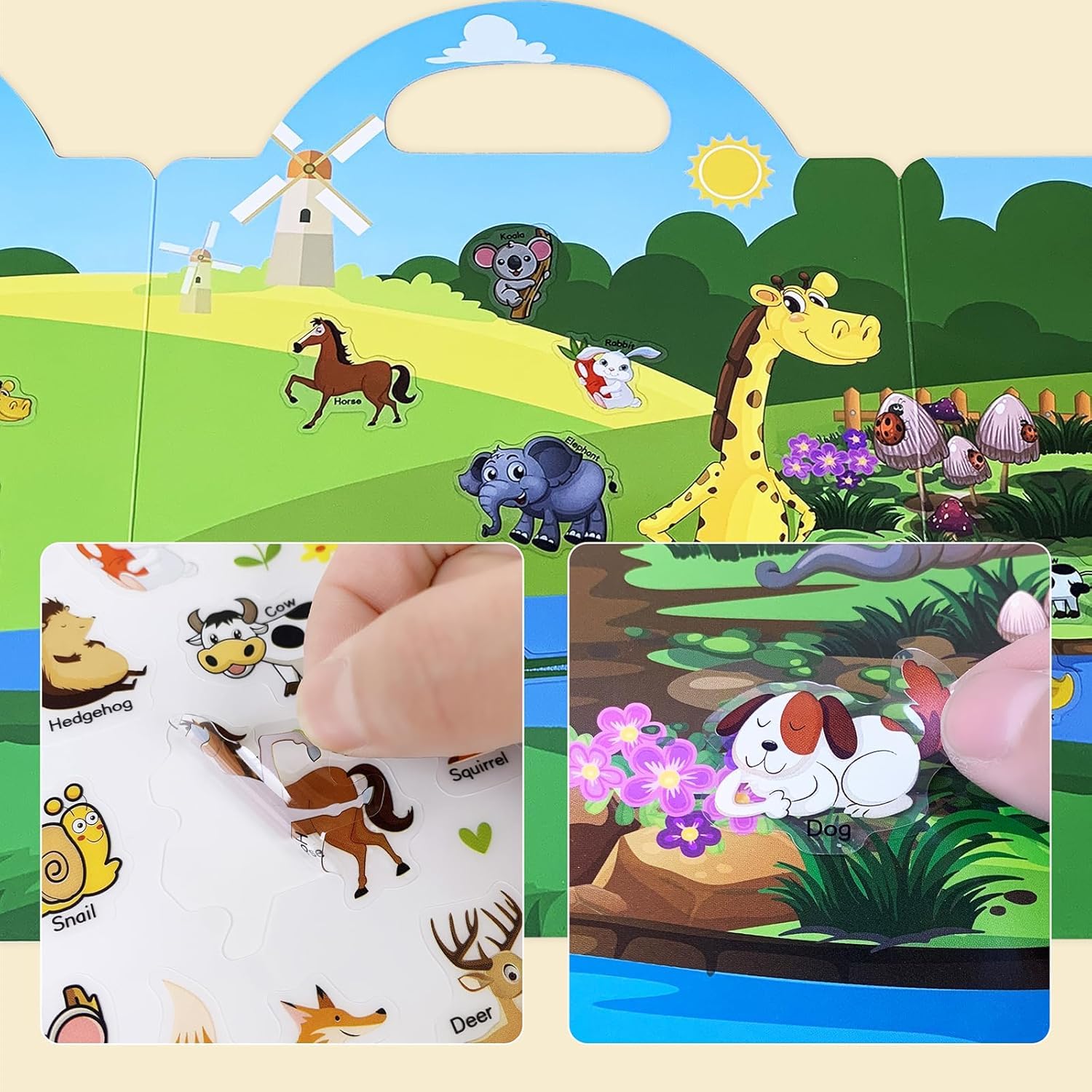 Reusable Sticker Books for Kids 3-6 Toys, Includes 4 Themes Animals, Dinosaurs, Ocean, Vehicles - Image 2