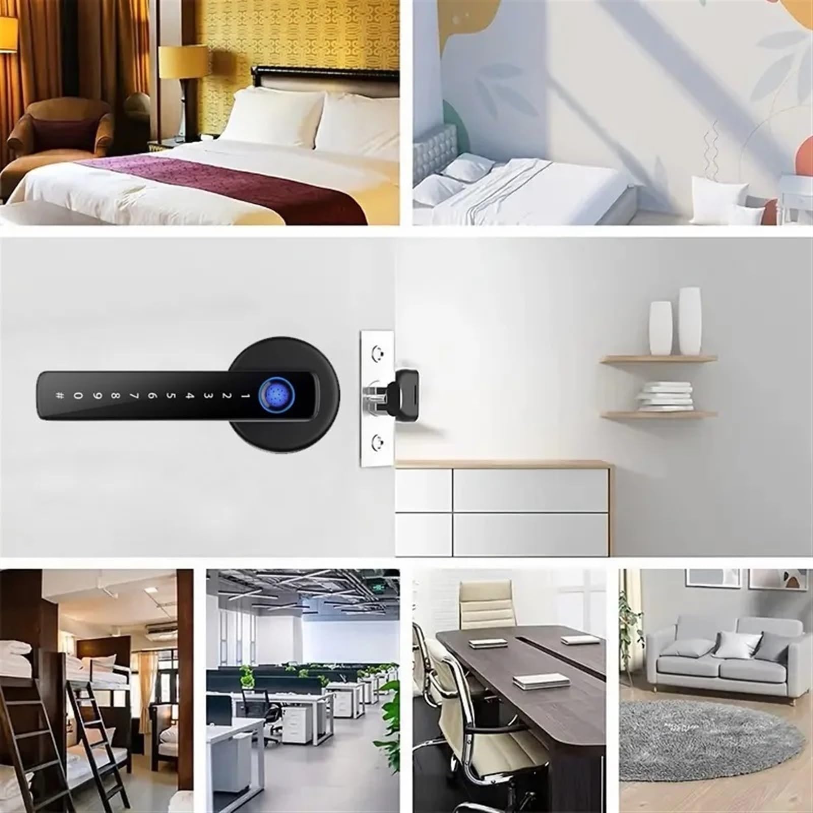 Con impronta digitale biometrica Serratura intelligente for porta elettronica Password Impronta Maniglia for di sicurezza senza chiave Casa,Sicurezza degli accessi
